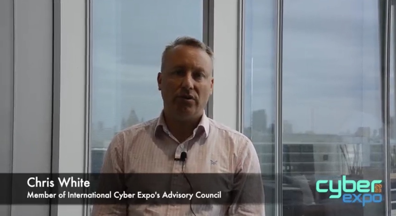 Chris White speaking at a cyber resilience event